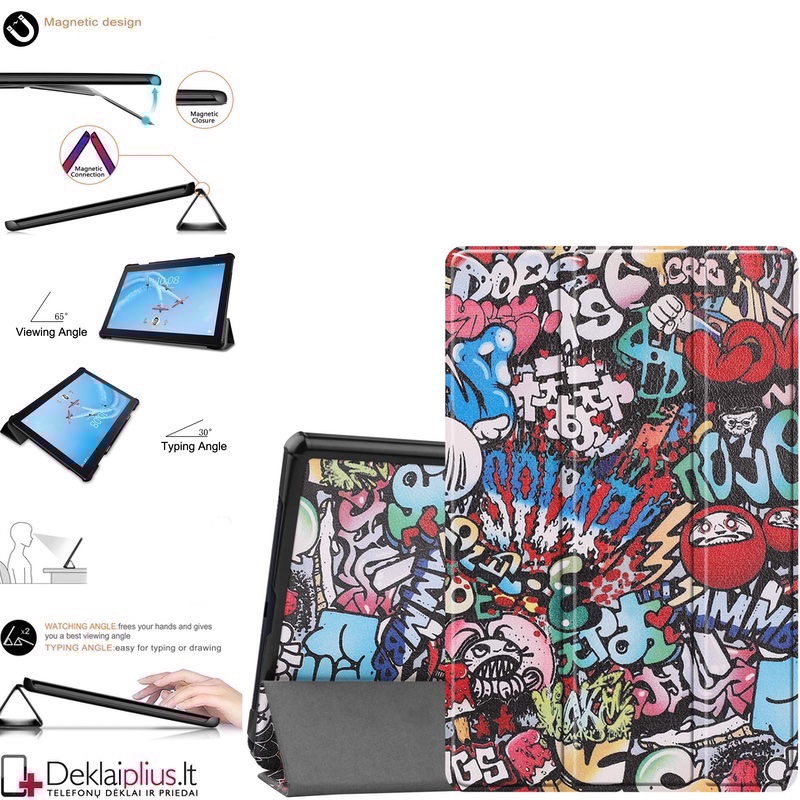 Dirbtinės odos atverčiamas dėklas planšetei - graffiti (Samsung Tab A7 10.4 (2020) Dirbtinės odos atverčiamas dėklas planšetei - graffiti (Samsung Tab A7 10.4 (2020)